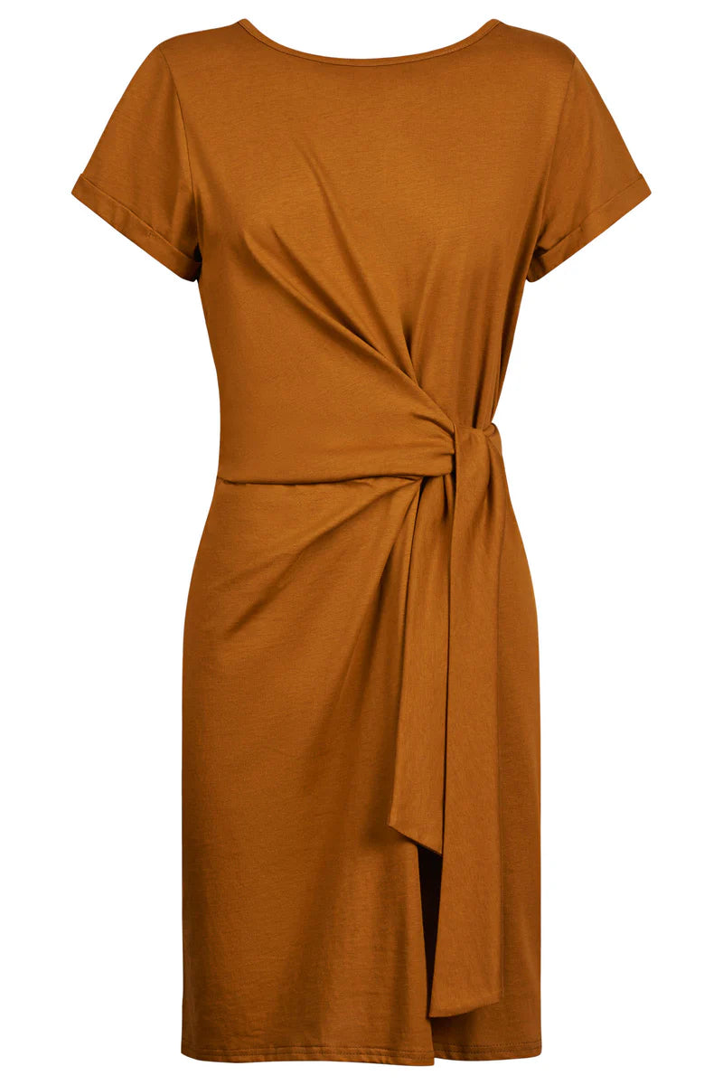 Francia Tie Dress - Caramel