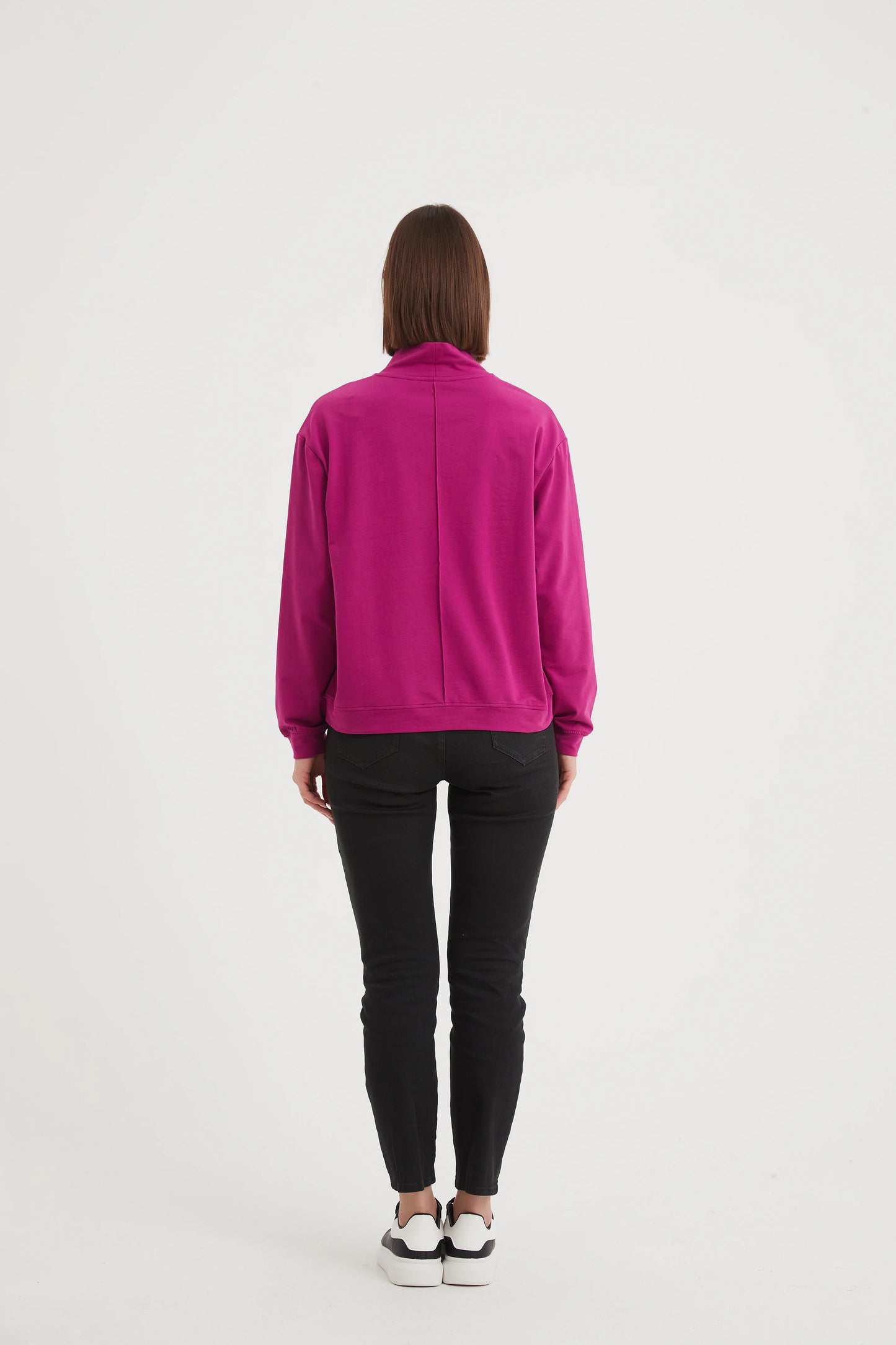 SEAM DETAIL SWEAT FUSCHIA
