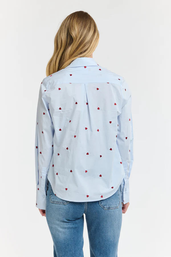Queen of Hearts Shirt - Sky Blue