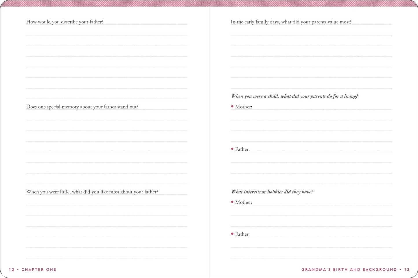 Grandma's Story Keepsake Memory Journal