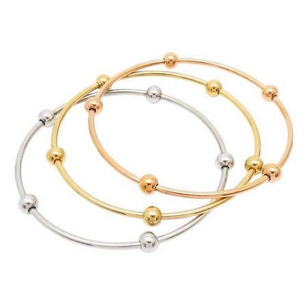 Metal Ball Bangle Set