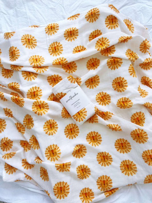 Leo Lion Muslin Wrap Swaddle