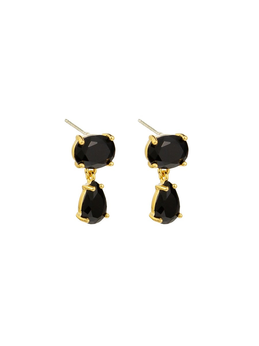 Black Crystal Drop Earrings