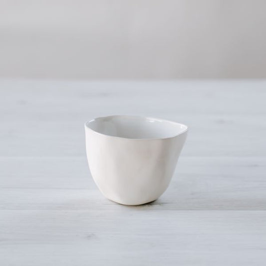 Flax Dip Bowl - White  10 cm x 9 cm h