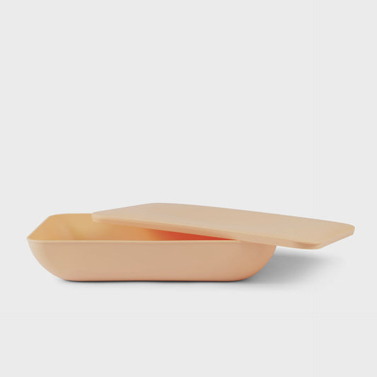 Serving platter with a lid — the rectangle - Peach