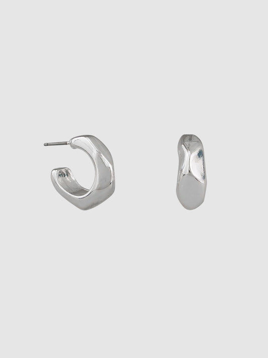 Silver Cut Edge Hoops