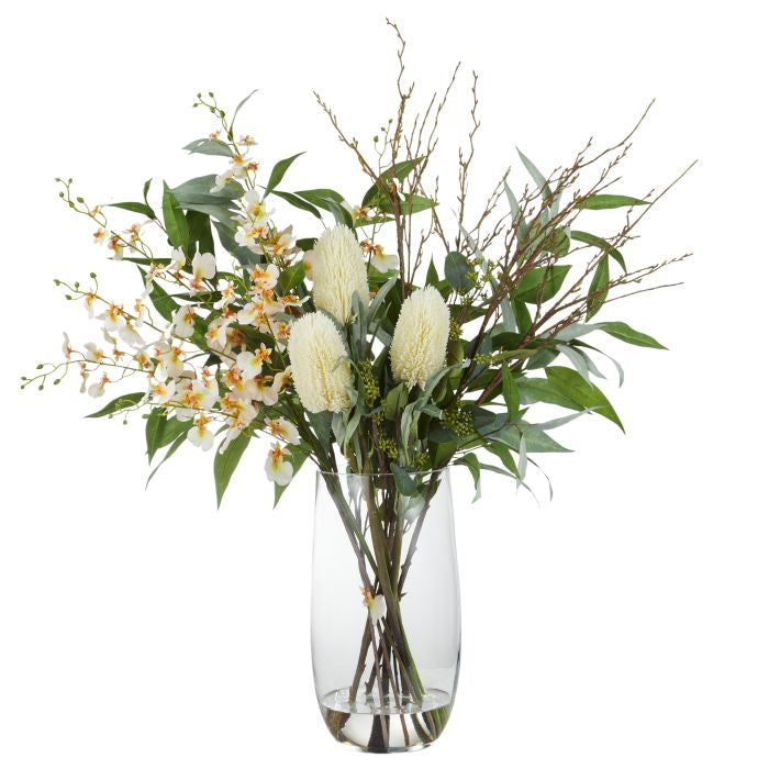 ROGUE DANCING ORCHID TWISTIE BRANCH MIX-CINDY VASE CREAM 91X66X91CM