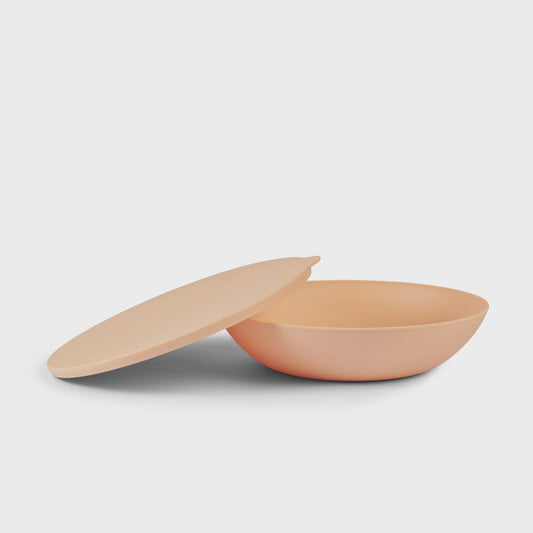 Serving bowl with a lid — the round - Peach