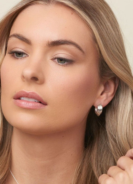 Silver Spinning Top Hoops