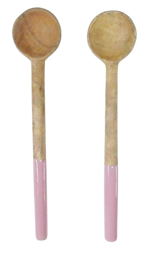 Mango Wood Spoons Natural & Pink Mini