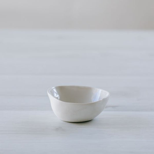 Flax Pinch Pot 8 cm White