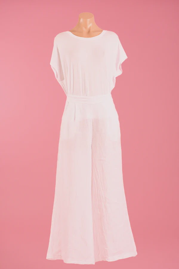 Sicily Linen Pant White