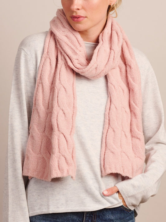 Blush Recycled Cable Knit Scarf