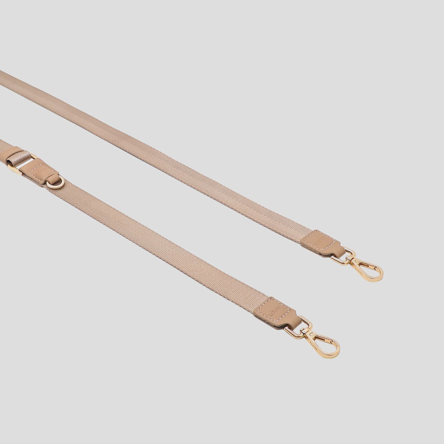 Vera Beige Leather & Nylon Crossbody Lanyard