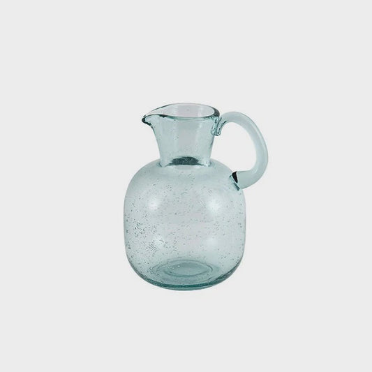 Yardley Glass Blue Pitcher Vase Small