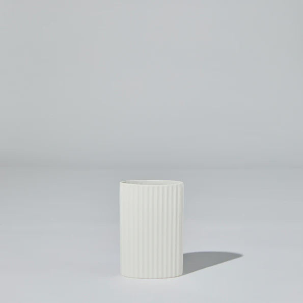 Ripple Oval Vase Snow Small