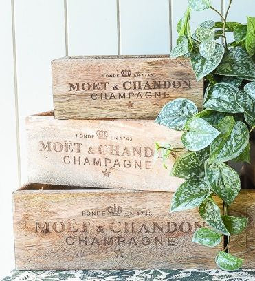 Moet & Chandon Wooden Crate Set of 3