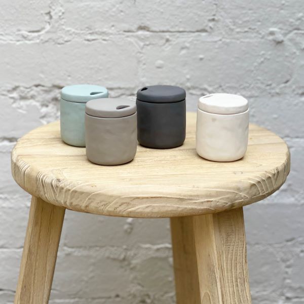 Flax Sugar Pot White