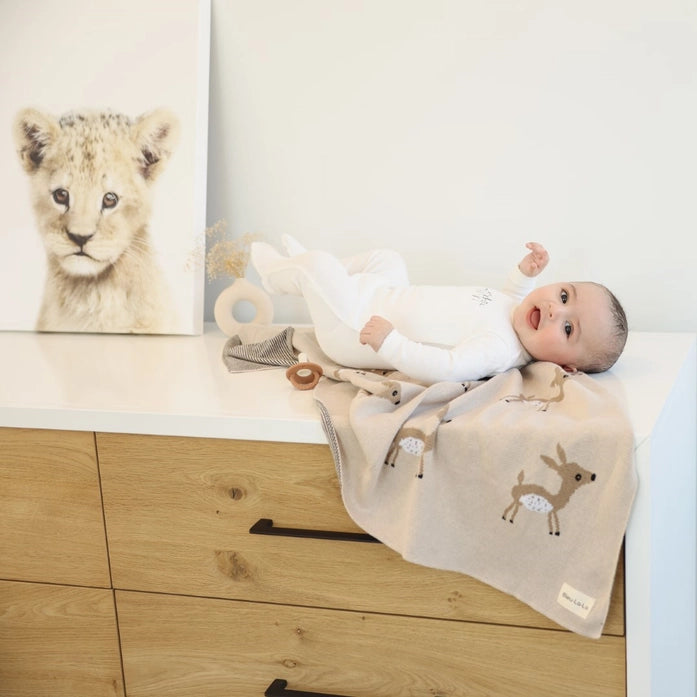 100% Cotton Blanket - Deer Taupe