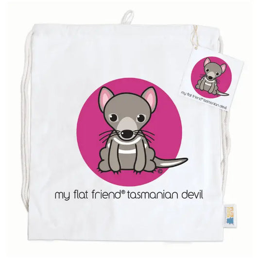 Tasmanian Devil Draw String Cotton Bag