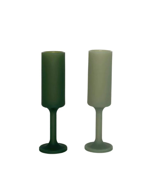 Seff Silicone Unbreakable Champagne Flutes Sage & Olive