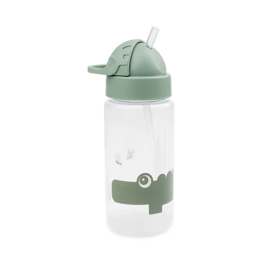Straw Bottle Croco Green