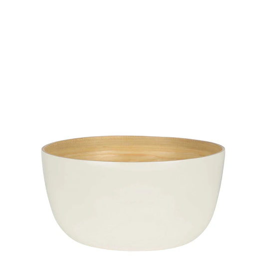 Blana Deep Bamboo Bowl White