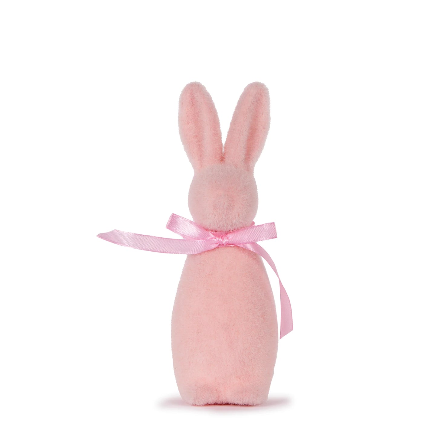 Mini Flocked Rabbit with Pink Bow