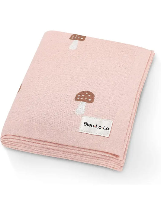 100% Cotton Baby Blanket - Mushroom Pink