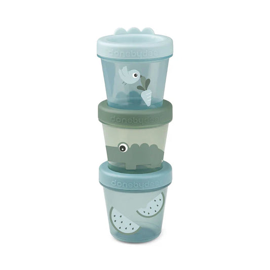 Baby Food Container 3-piece Croco Green