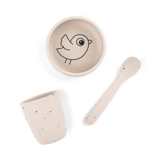 Silicone First Meal Set Birdee Sand