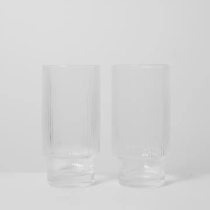 Oscar Ribbed Highball Glass (set 4)