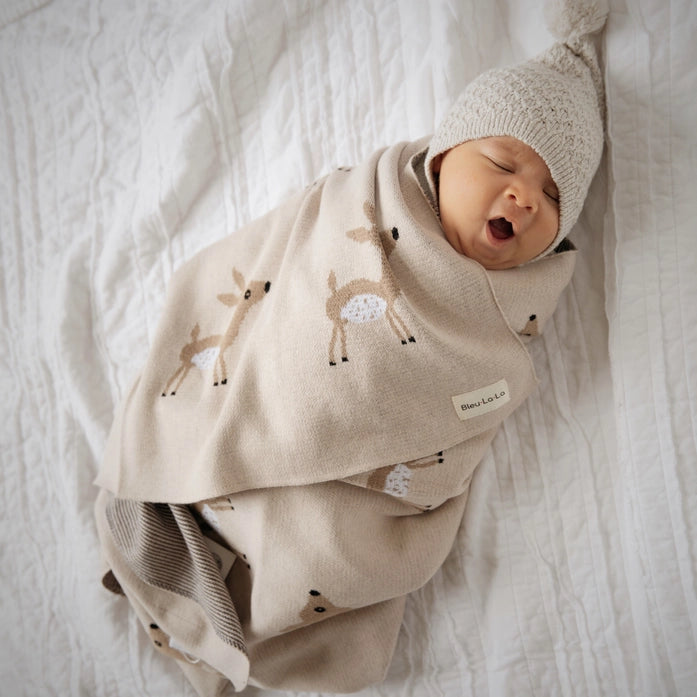 100% Cotton Blanket - Deer Taupe