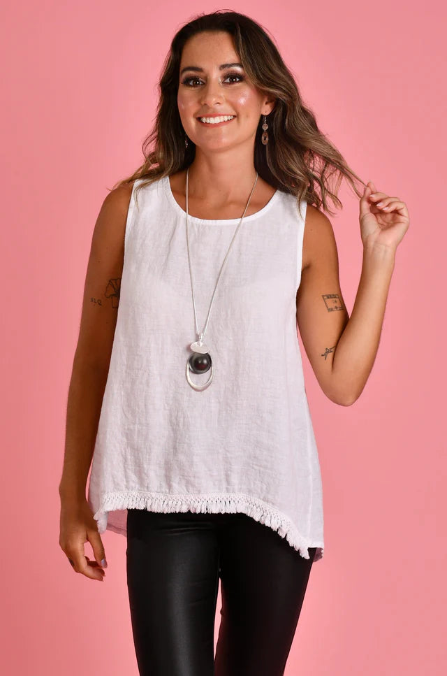 Capri Linen Tank Natural