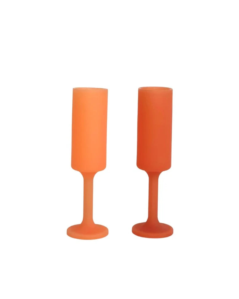 Seff Silicone Unbreakable Champagne Flutes Terra & Peach