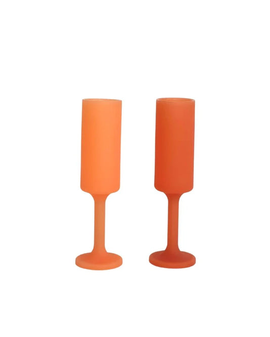 Seff Silicone Unbreakable Champagne Flutes Terra & Peach