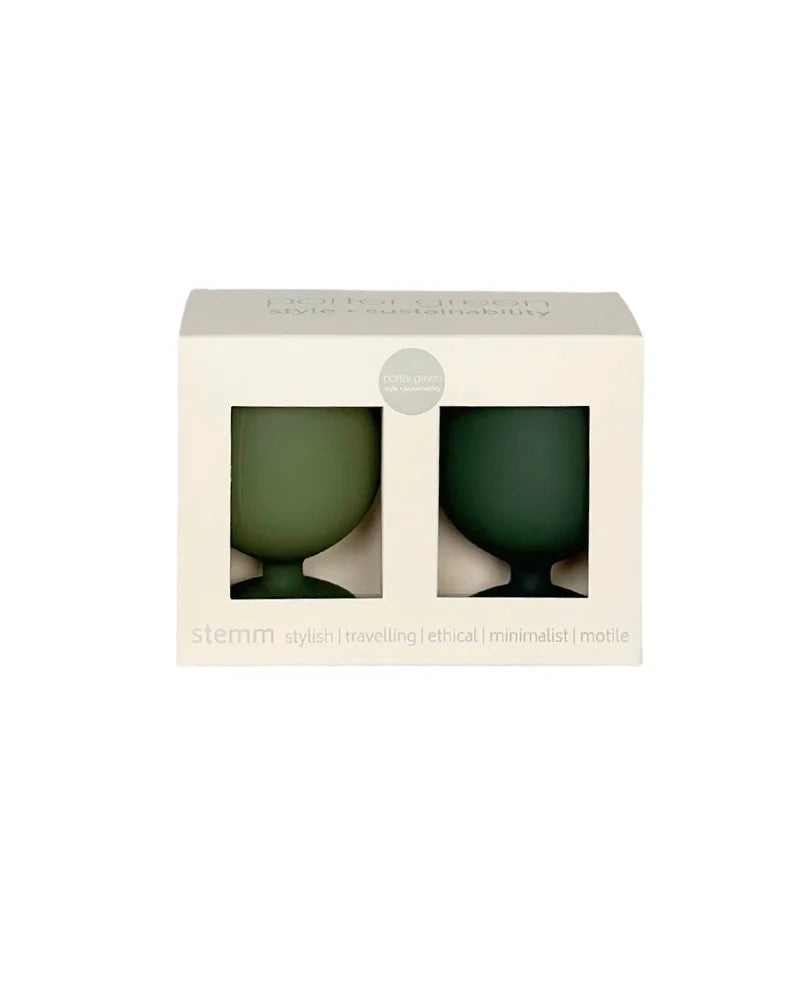 Stemm Silicone Unbreakable Wine Glasses Sage & Olive11255
