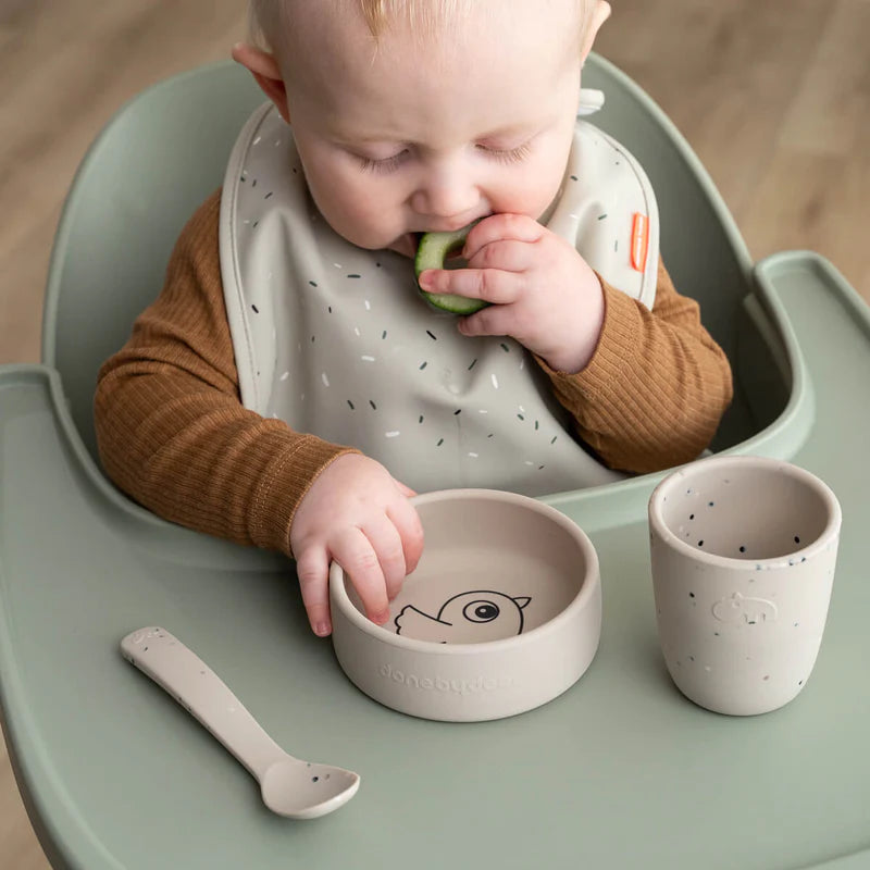 Silicone First Meal Set Birdee Sand