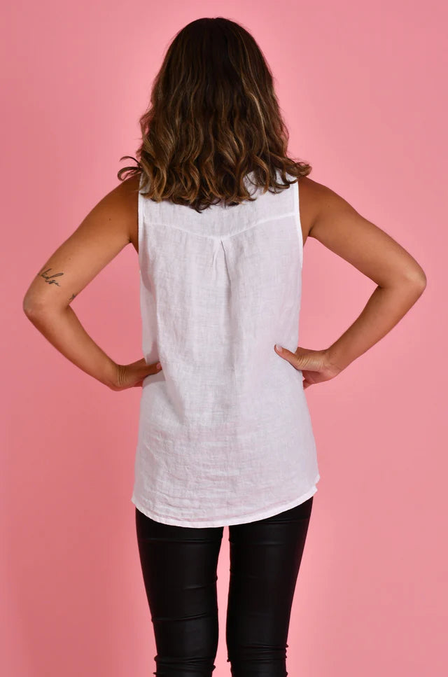 Capri Linen Tank Natural