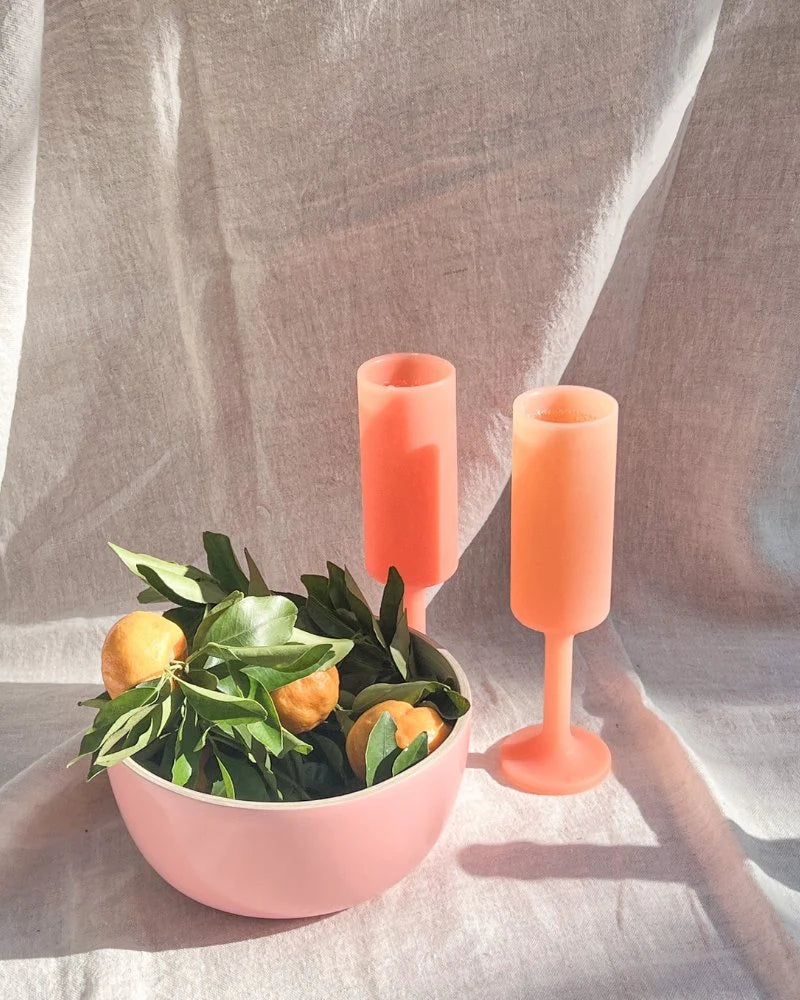 Seff Silicone Unbreakable Champagne Flutes Terra & Peach