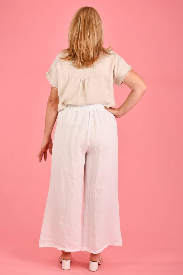 Sicily Linen Pant White