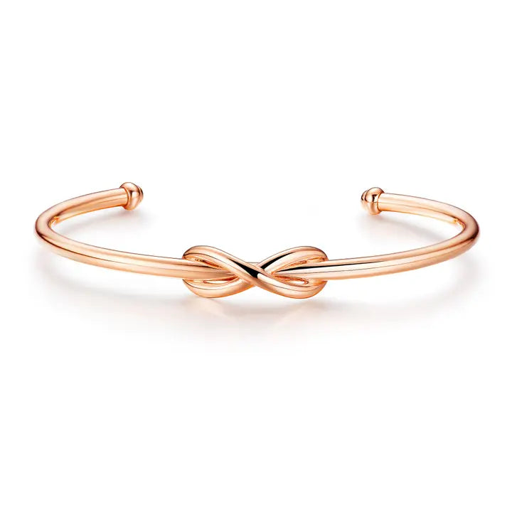 Infinity Cuff Bangle Bracelet Rose Gold Plated