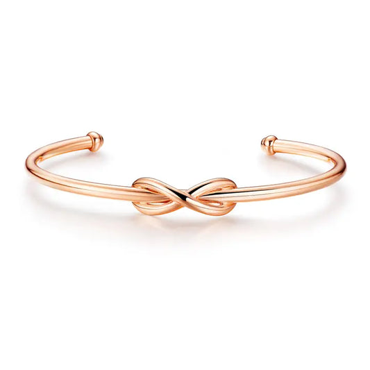 Infinity Cuff Bangle Bracelet Rose Gold Plated