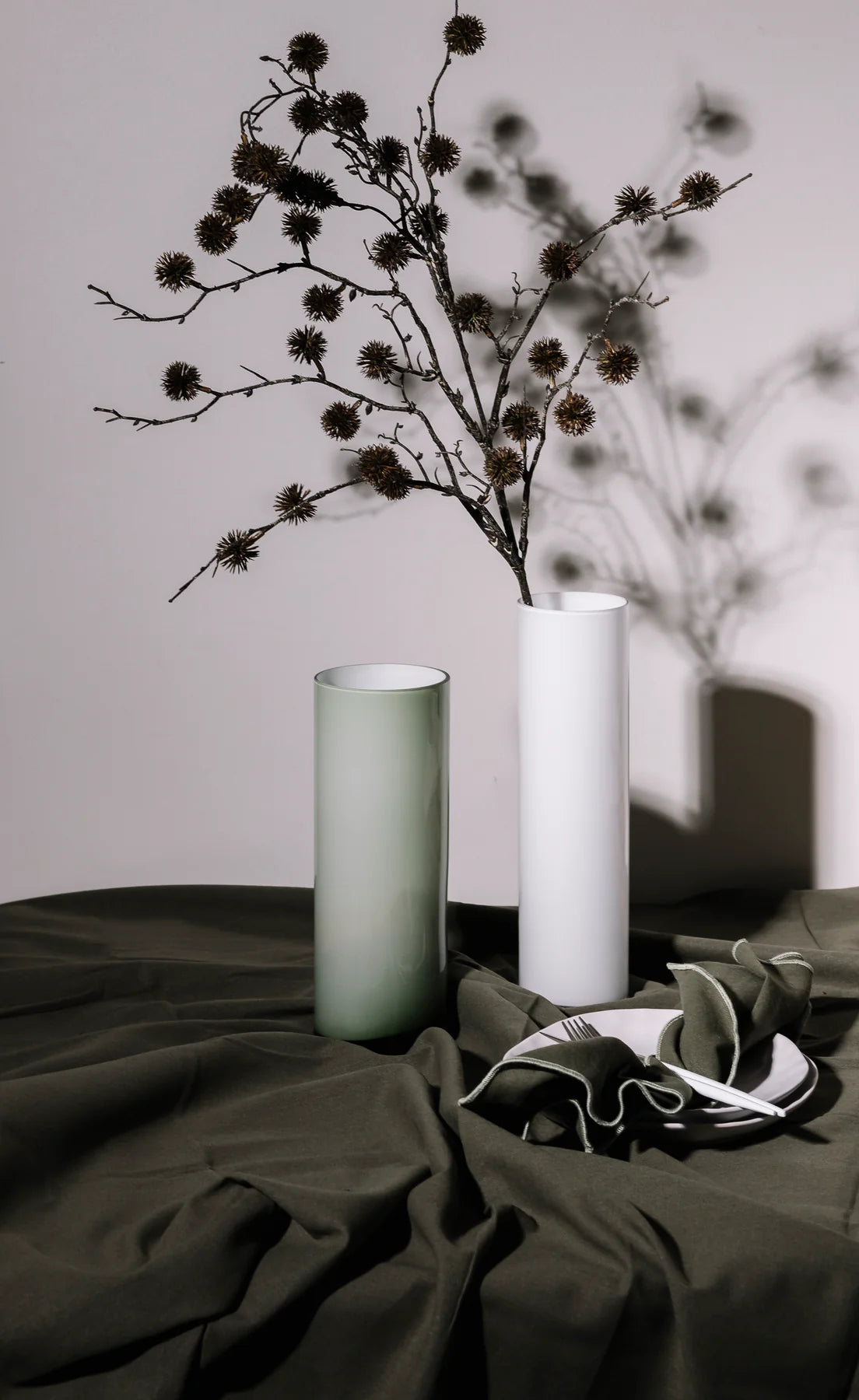 Opal Pillar Vase White Large