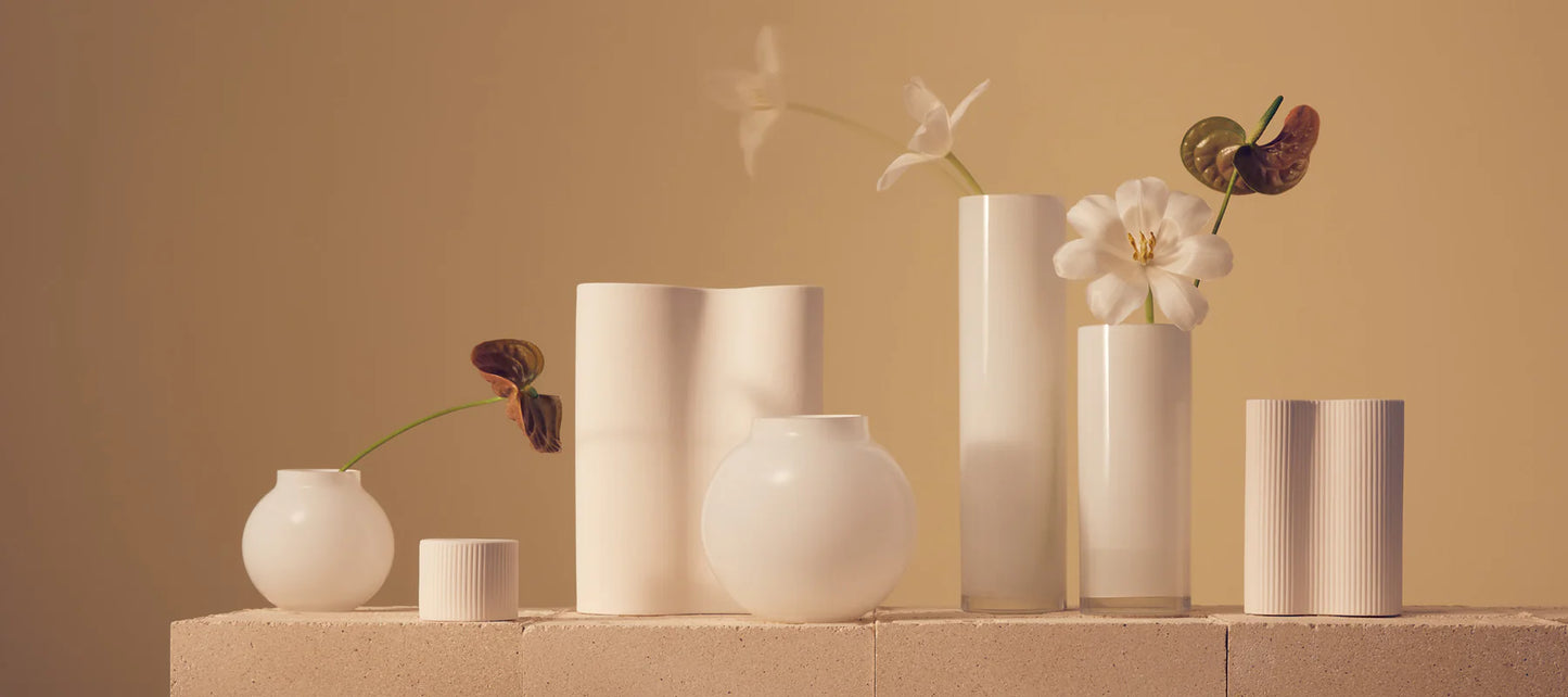 Opal Pillar Vase White Large