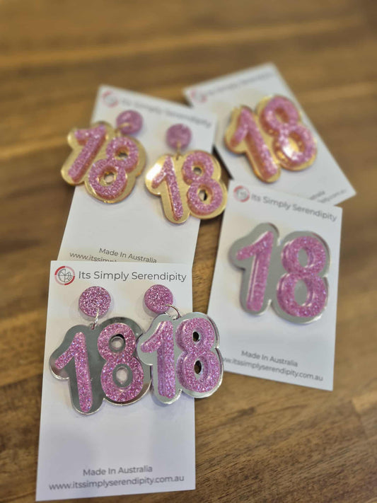 18 Birthday Brooch (Gold / Pink)