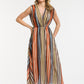 Multic Dress - Orange/Blue/Cream - One Size