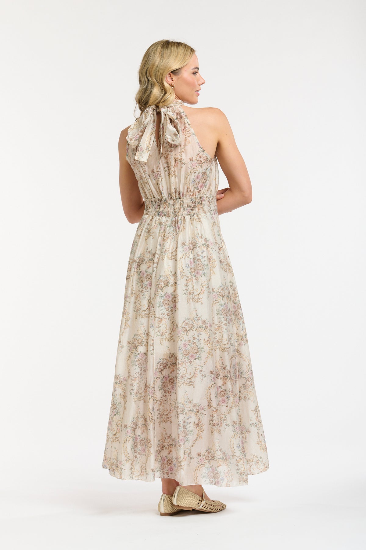 Halter Neck Dress - Cream - One Size