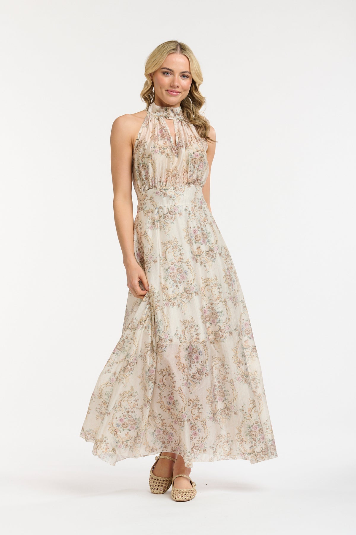 Halter Neck Dress - Cream - One Size