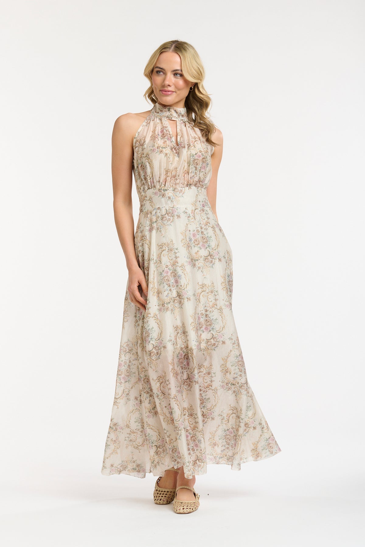 Halter Neck Dress - Cream - One Size